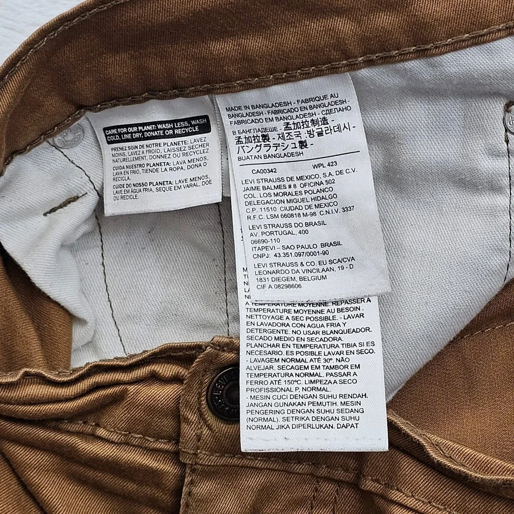 Levis 541‎ Athletic Taper Pants Mens 48x30 Brown Cotton Stretch Workwear Rugged